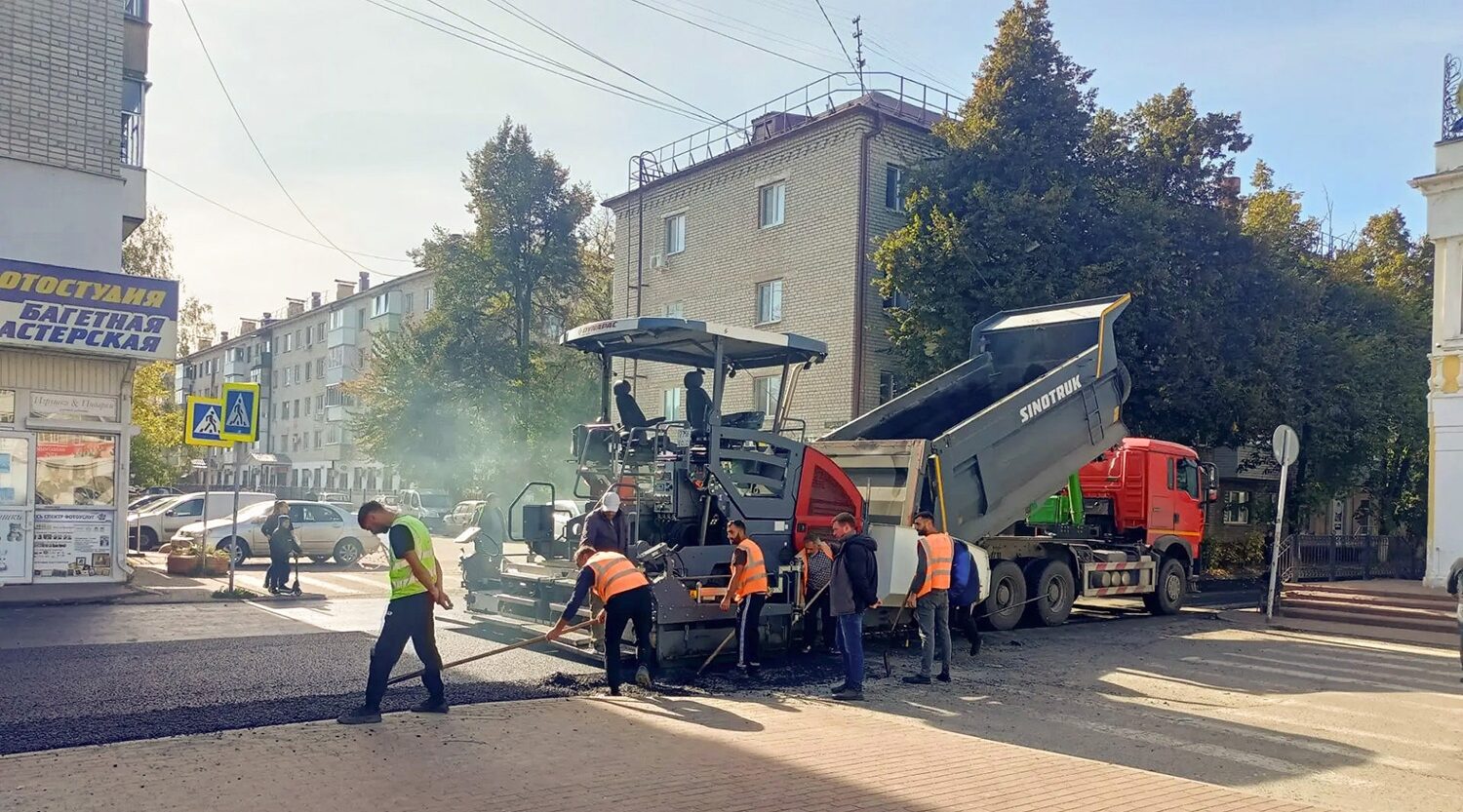 На улице Котовского уложен верхний слой асфальта
